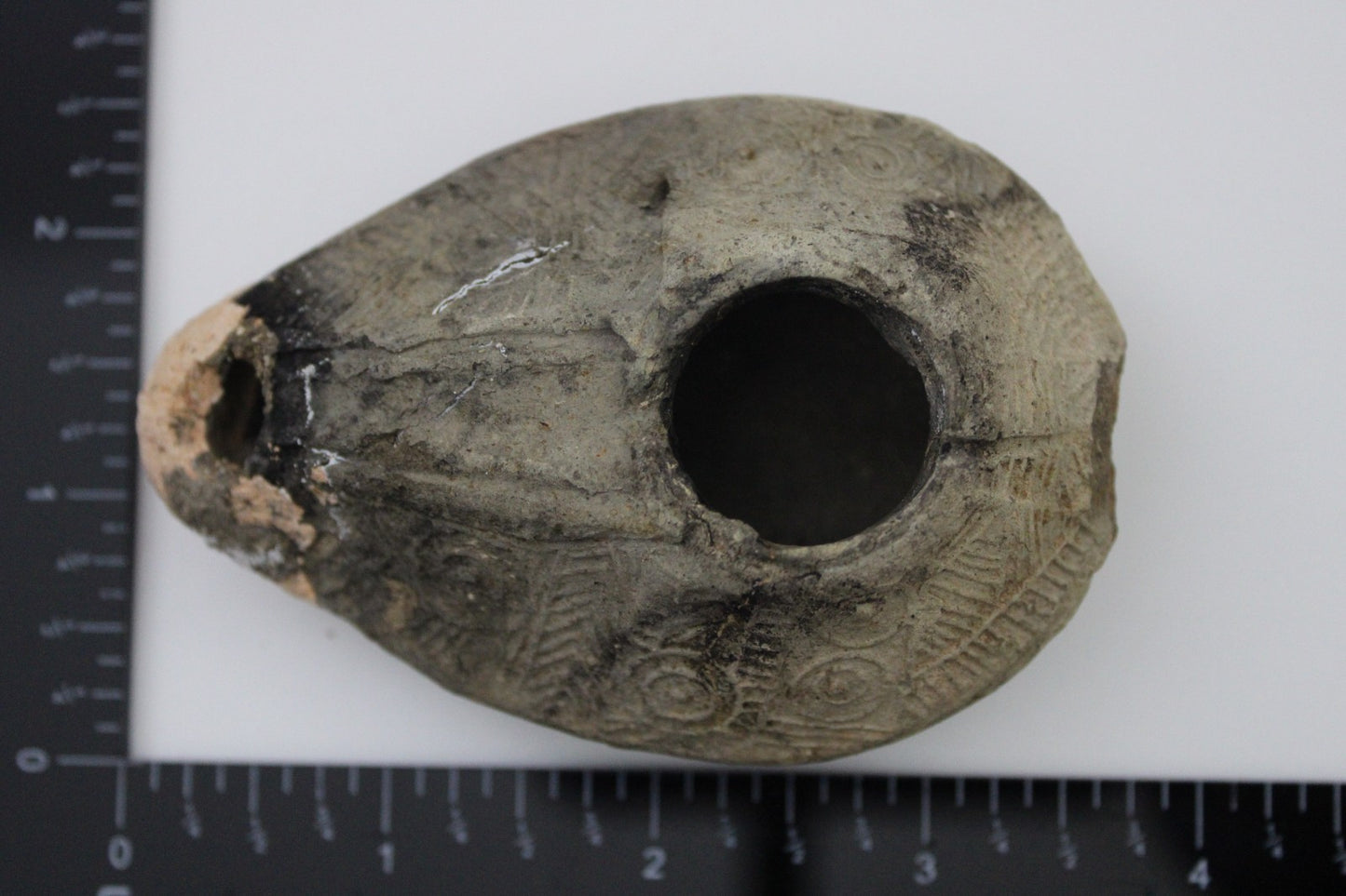 Time of the Christians Oil Lamp Ancient Holy Land Artifact 313-636 AD COA 18