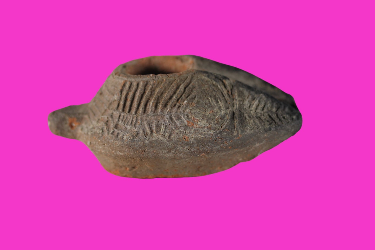Time of the Christians Oil Lamp Ancient Holy Land Artifact 313-636 AD COA 33
