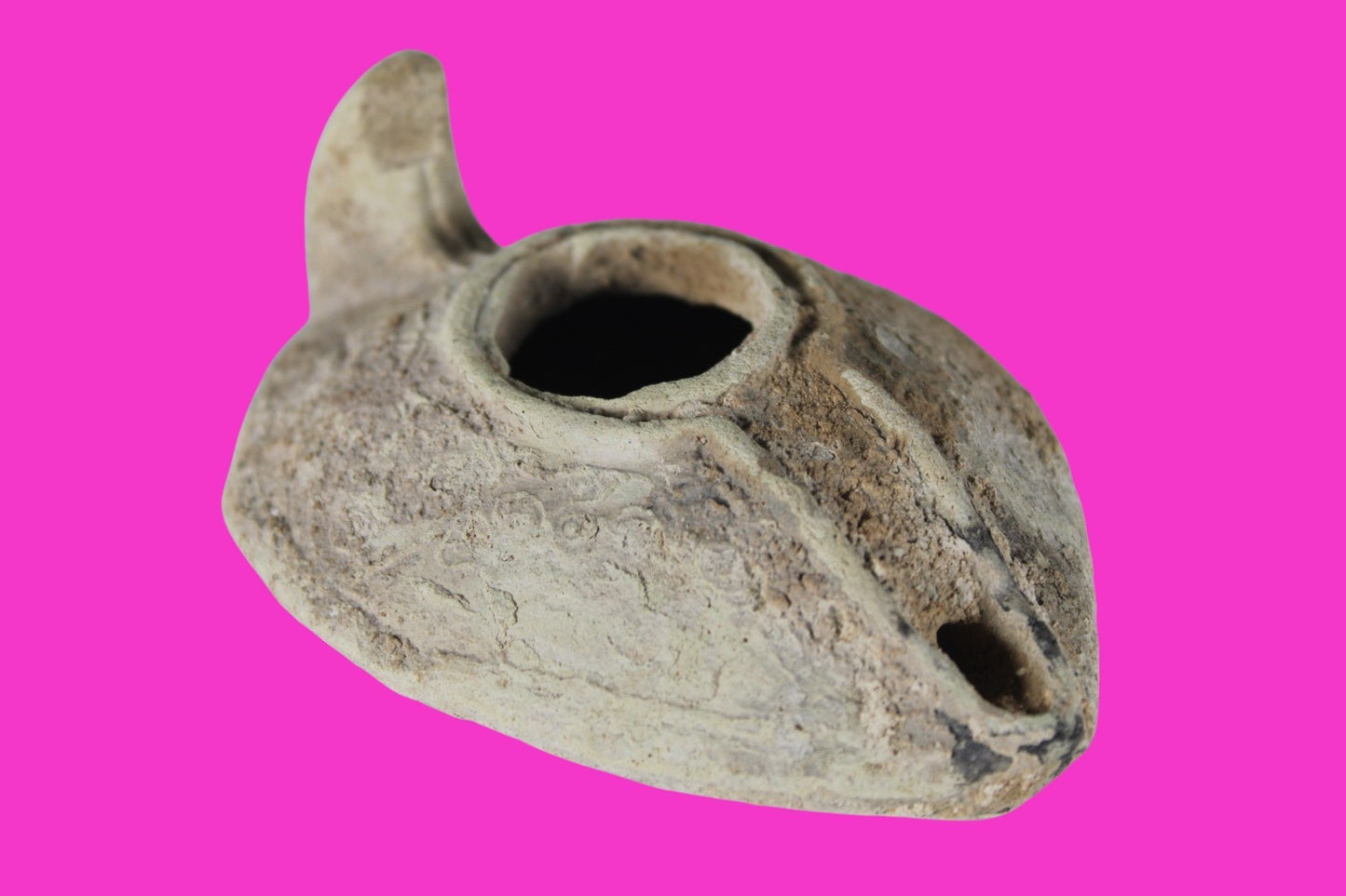 Holy Land Oil Lamp Ancient Artifact Time of the Christians 313-636 AD COA 197