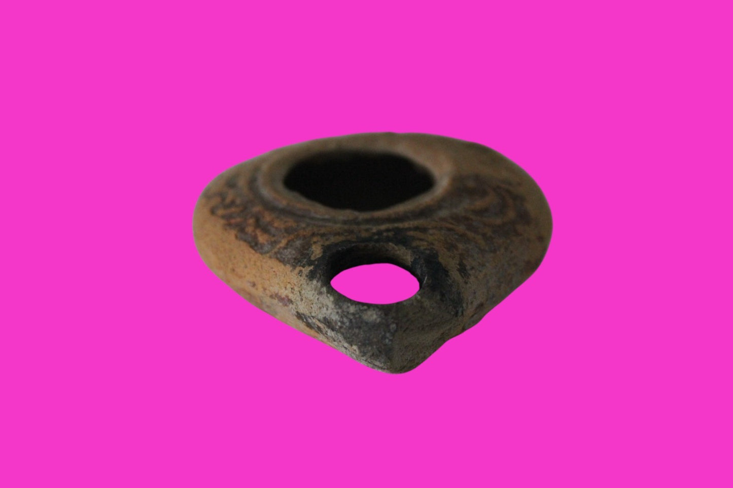 Ancient Holy Land Oil Lamp Artifact Jesus Christ Homeland 100BC-400AD COA 17