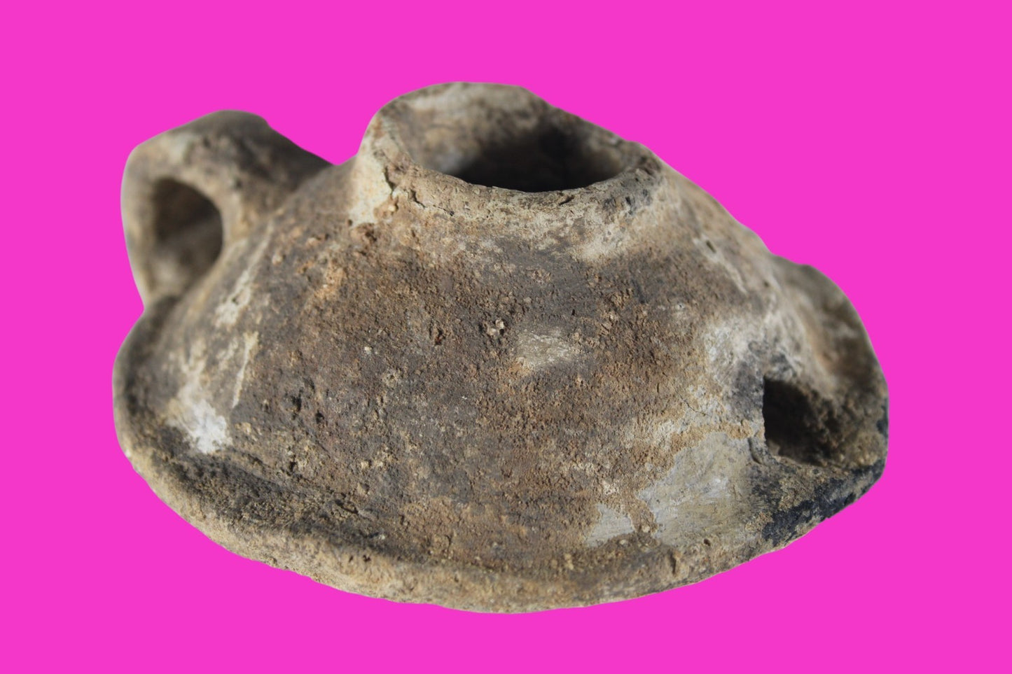 Holy Land Oil Lamp Ancient Artifact Time of the Arab Invasion 660-800 AD COA 244
