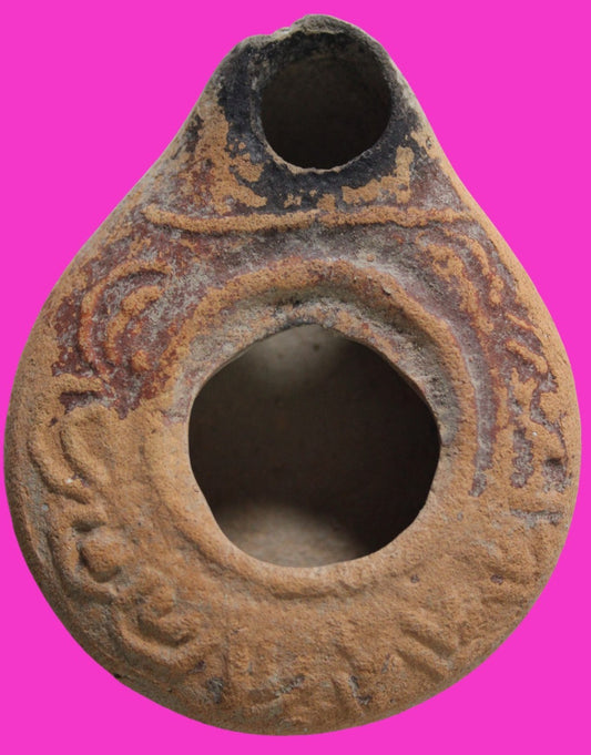 Ancient Holy Land Oil Lamp Artifact Jesus Christ Homeland 100BC-400AD COA 17