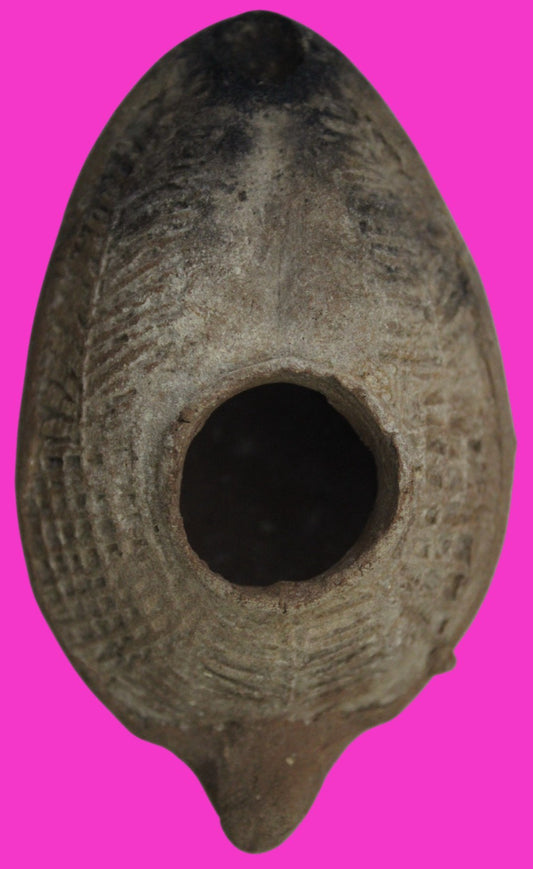 Holy Land Oil Lamp Ancient Artifact Time of the Christians 313-636 AD COA 210