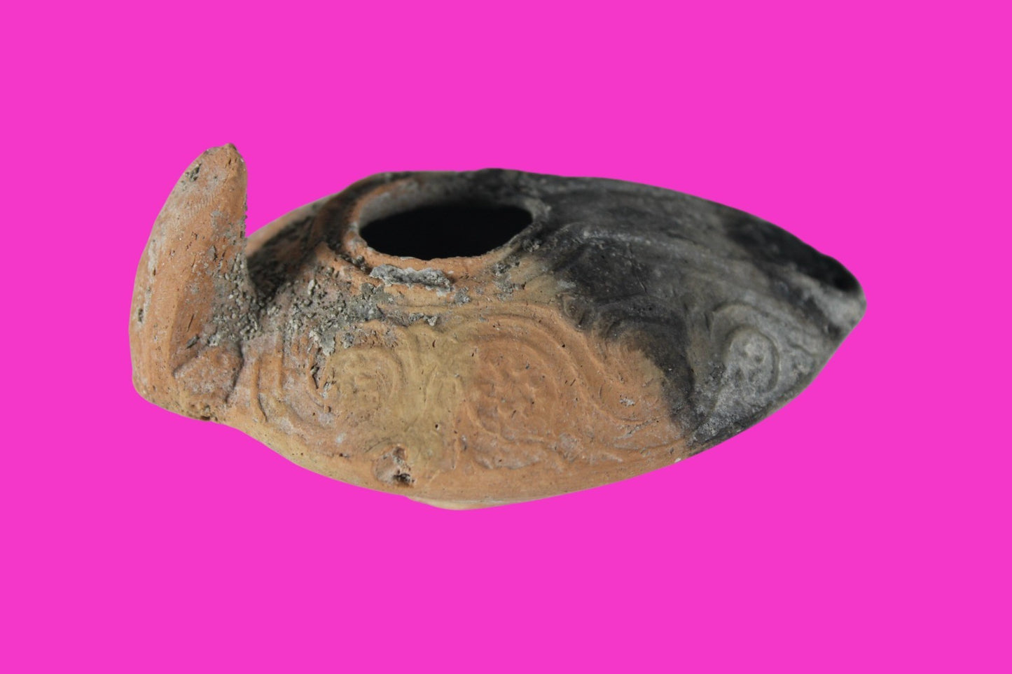 Holy Land Oil Lamp Ancient Artifact Time of the Christians 313-636 AD COA 224