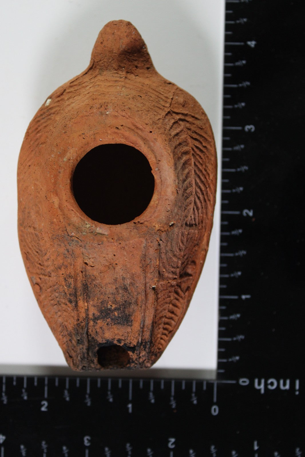 Ancient Holy Land Oil Lamp Artifact 2 Hidden Christian Crosses 300-600 AD COA 77