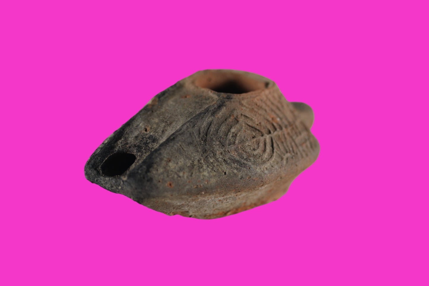 Time of the Christians Oil Lamp Ancient Holy Land Artifact 313-636 AD COA 33