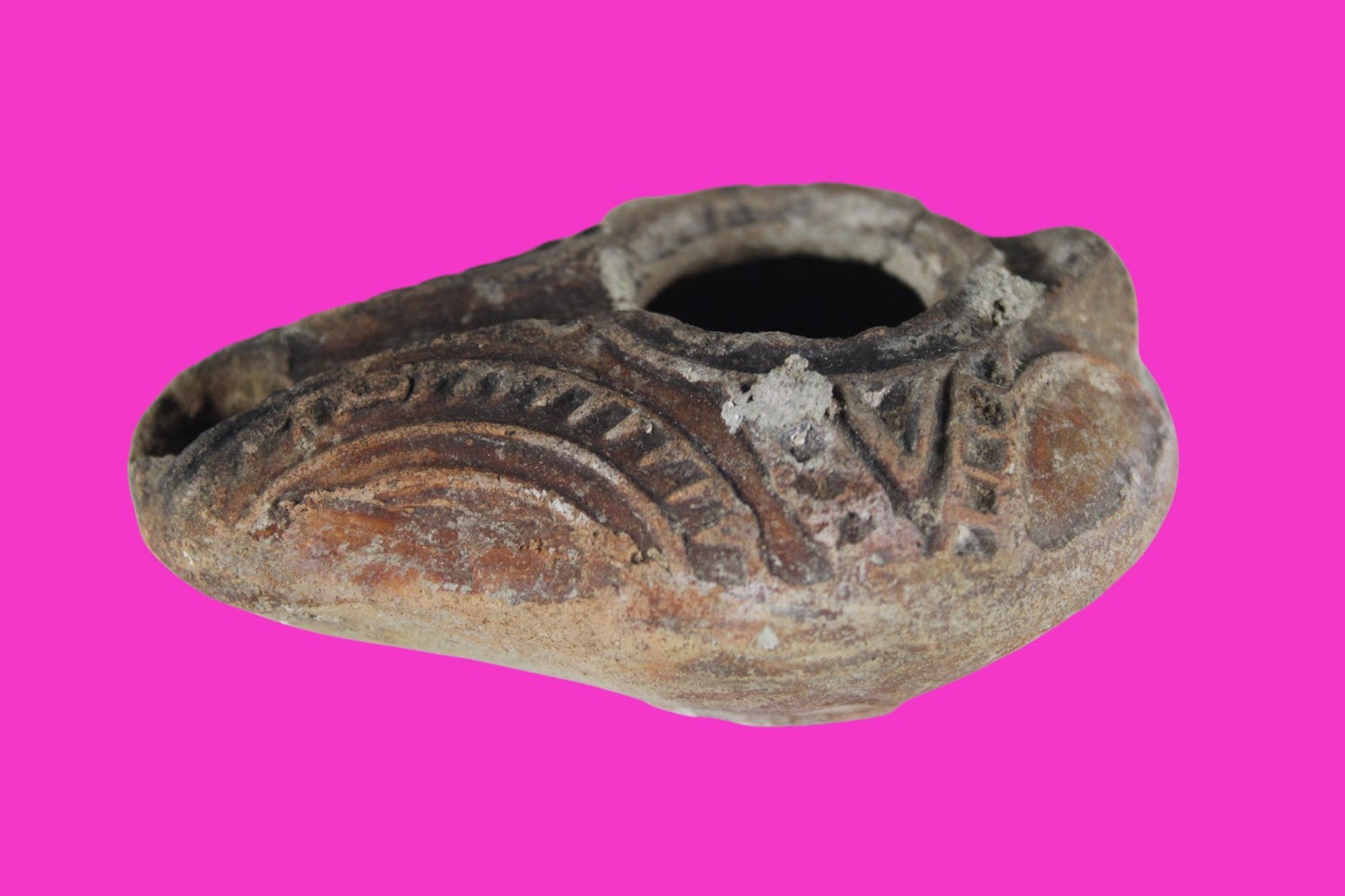 Holy Land Oil Lamp Ancient Artifact Time of the Christians 313-636 AD COA 171