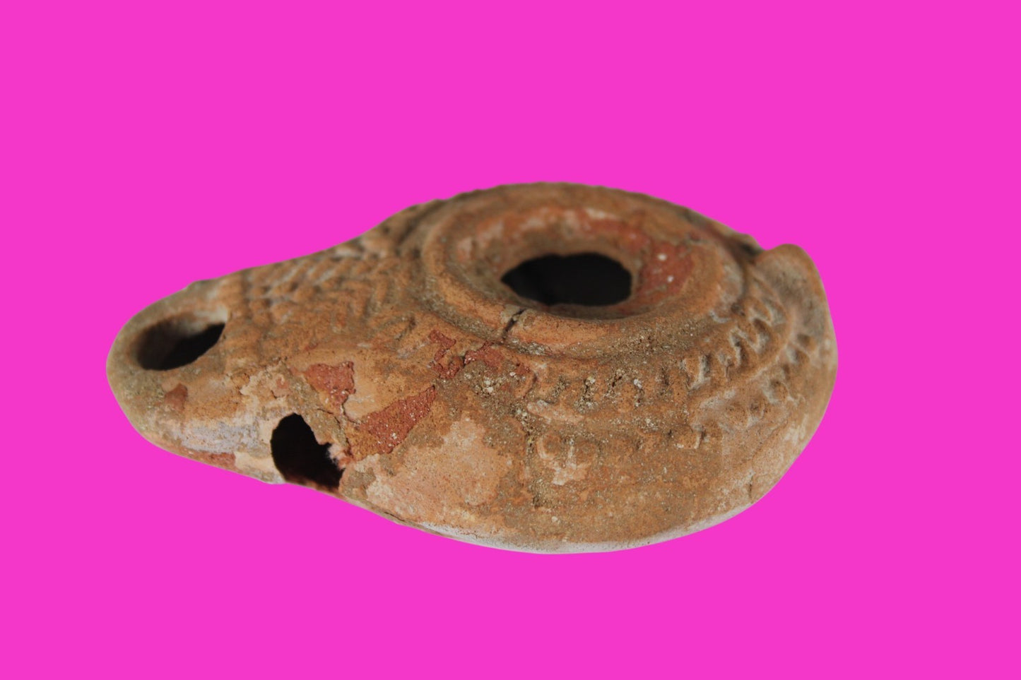 Holy Land Oil Lamp Ancient Artifact Time of Jesus & Apostles 63BC-323AD COA 164