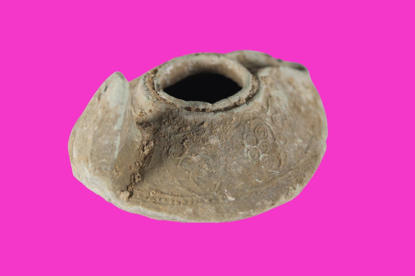 Holy Land Oil Lamp Ancient Artifact Time of the Christians 313-636 AD COA 218