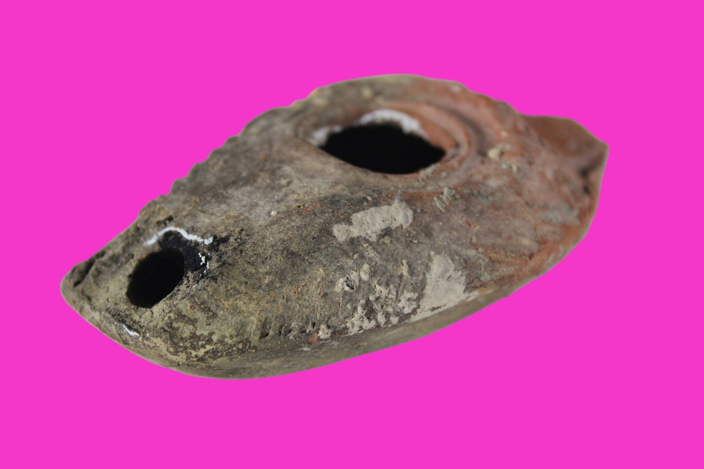 Oil Lamp Holy Land Ancient Artifact Jesus Christ Home Israel 300-600 AD COA 120