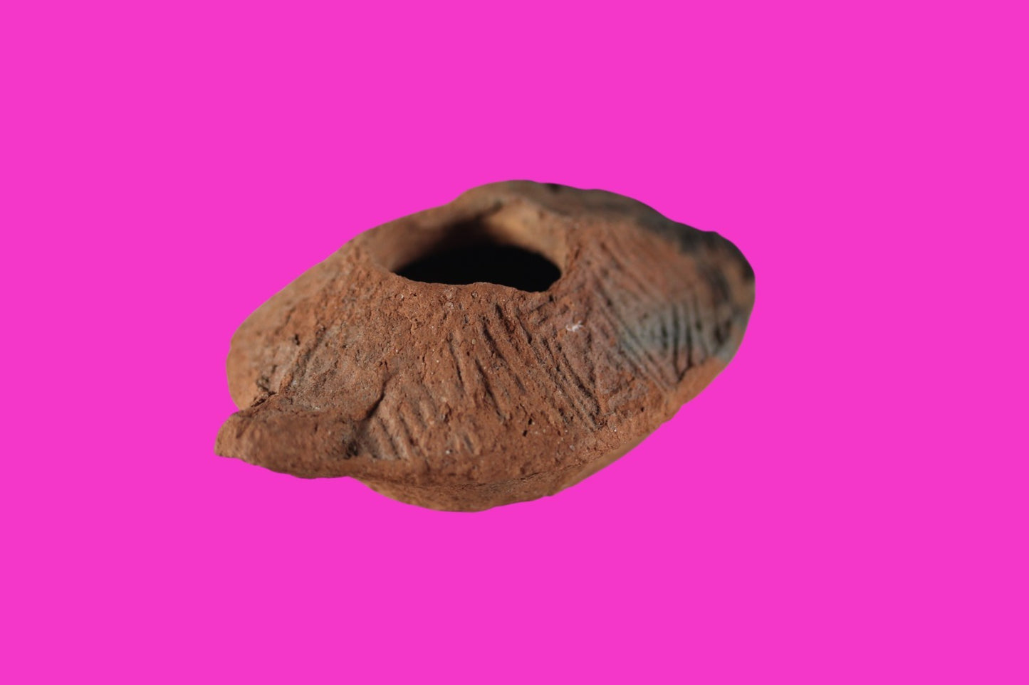 Time of the Christians Oil Lamp Ancient Holy Land Artifact 313-636 AD COA 14