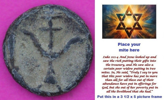 Hi Quality Widows Mite Coin Holy Land Artifact Free Display Card Jesus Time B735