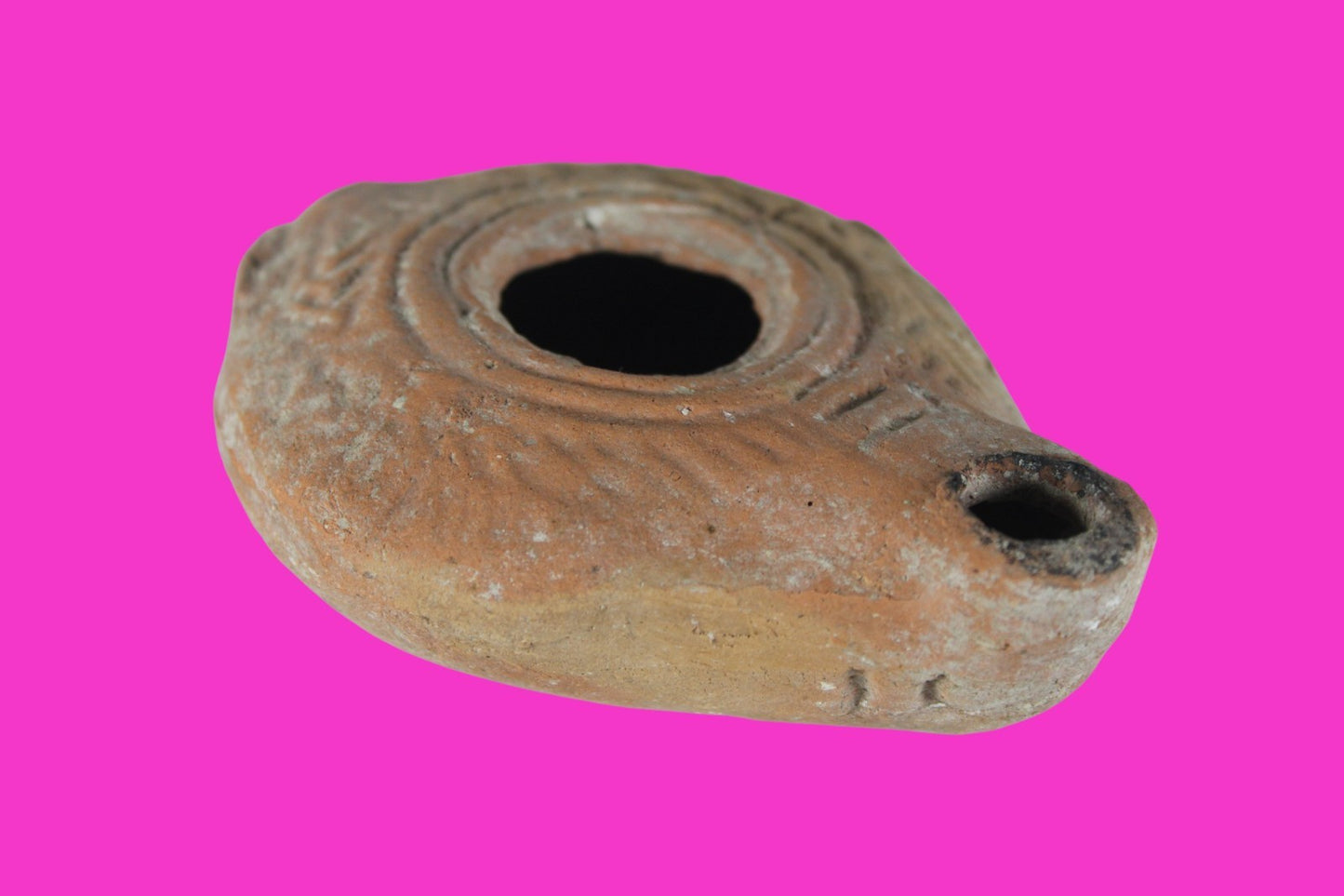 Holy Land Oil Lamp Ancient Artifact Time of the Christians 313-636 AD COA 217