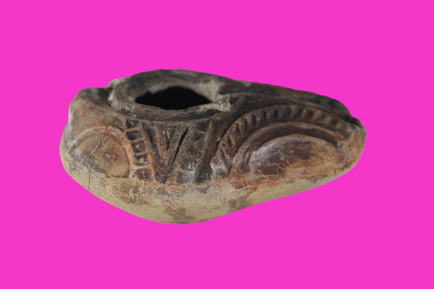 Holy Land Oil Lamp Ancient Artifact Time of the Christians 313-636 AD COA 171