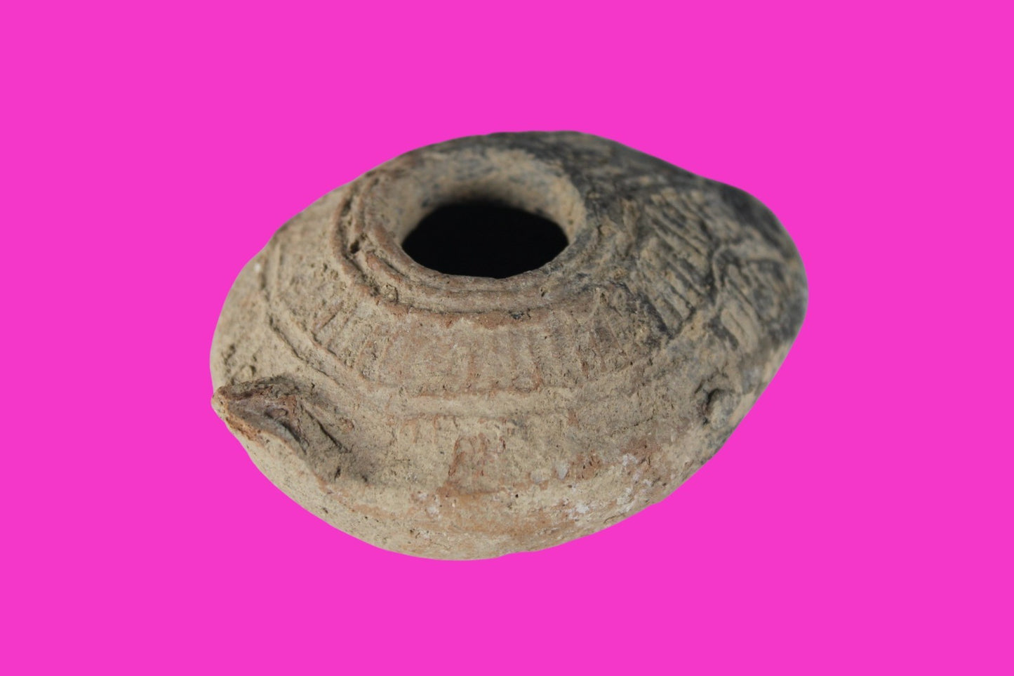 Holy Land Oil Lamp Ancient Artifact Time of the Christians 313-636 AD COA 223