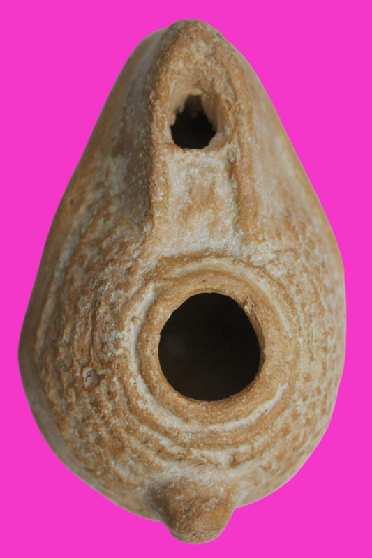 Ancient Holy Land Oil Lamp Artifact Jesus Christ Homeland 100 - 400 AD COA L07