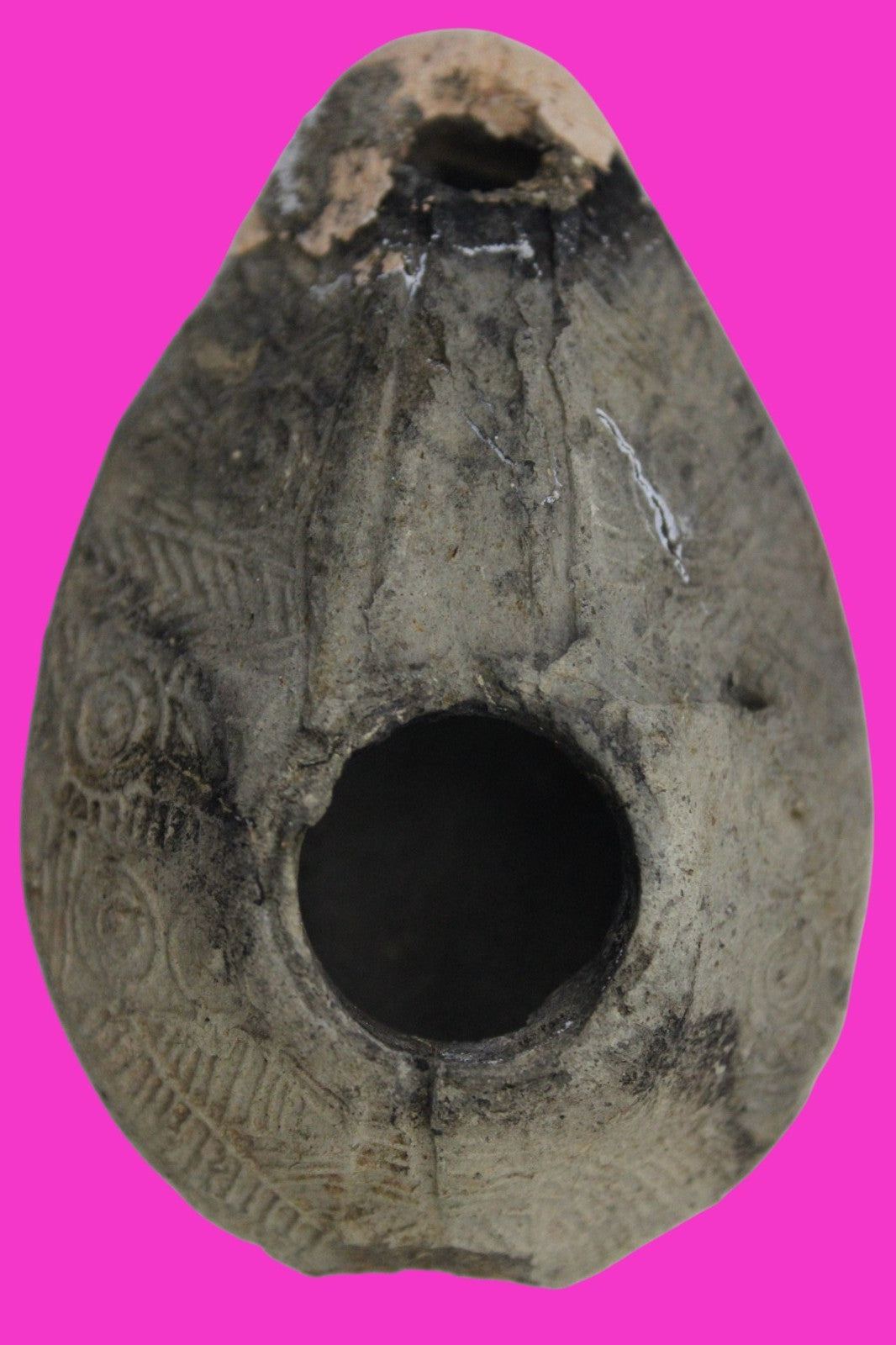 Time of the Christians Oil Lamp Ancient Holy Land Artifact 313-636 AD COA 18