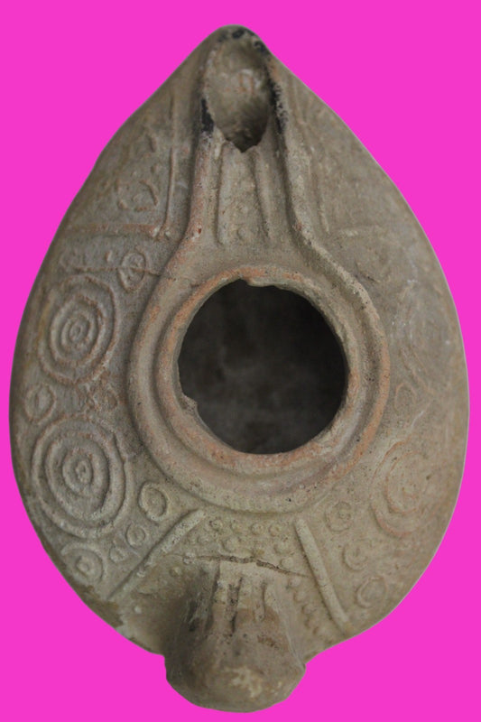 Big High Quality Holy Land Oil Lamp Ancient Artifact Byzantine 313-636 AD COA209