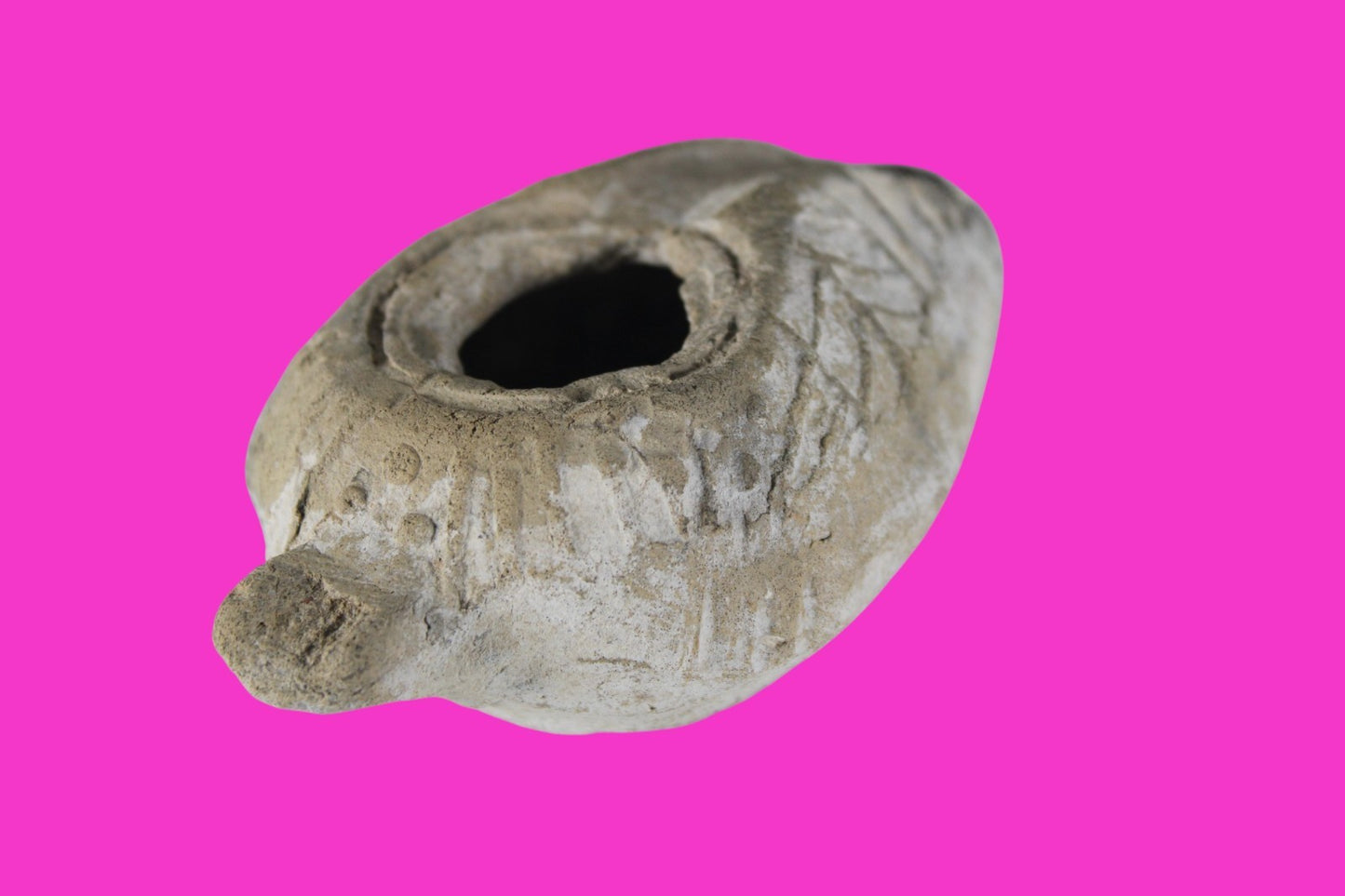 Holy Land Oil Lamp Ancient Artifact Time of the Christians 313-636 AD COA 206