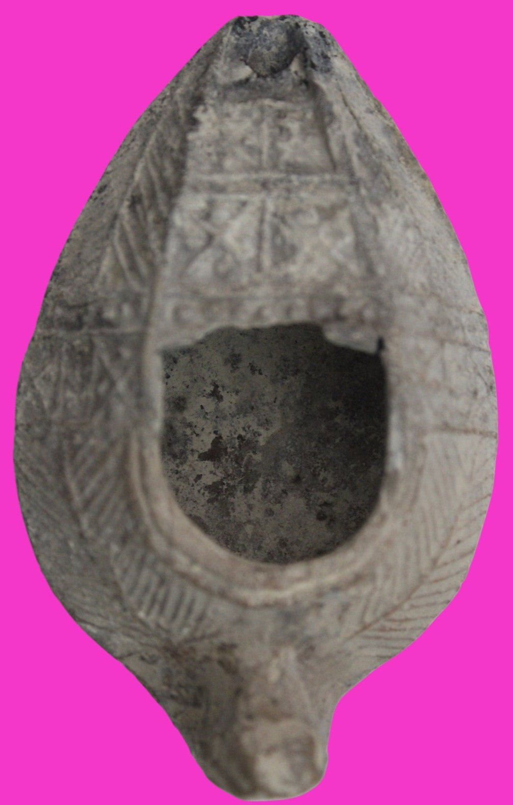 Holy Land Oil Lamp Ancient Artifact Time of the Christians 313-636 AD COA 225