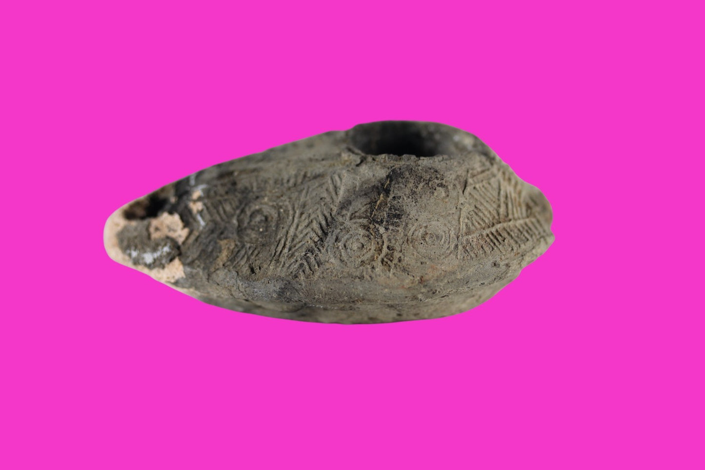 Time of the Christians Oil Lamp Ancient Holy Land Artifact 313-636 AD COA 18