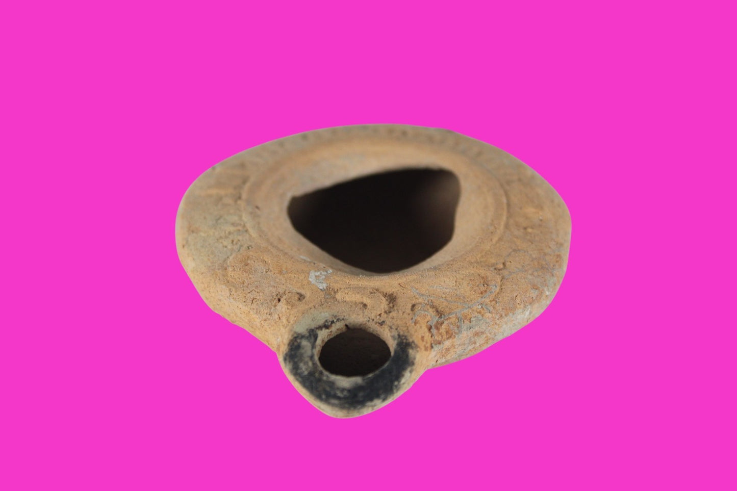 Holy Land Oil Lamp Ancient Artifact Time of Jesus & Apostles 63BC-323AD COA 135
