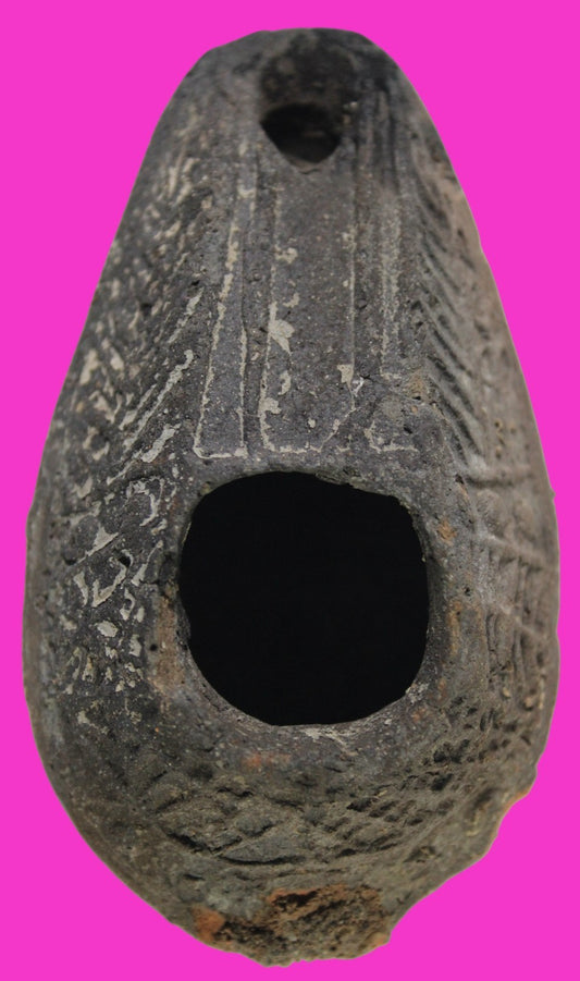 Oil Lamp Holy Land Ancient Artifact Jesus Christ Home Israel 300-600 AD COA 132