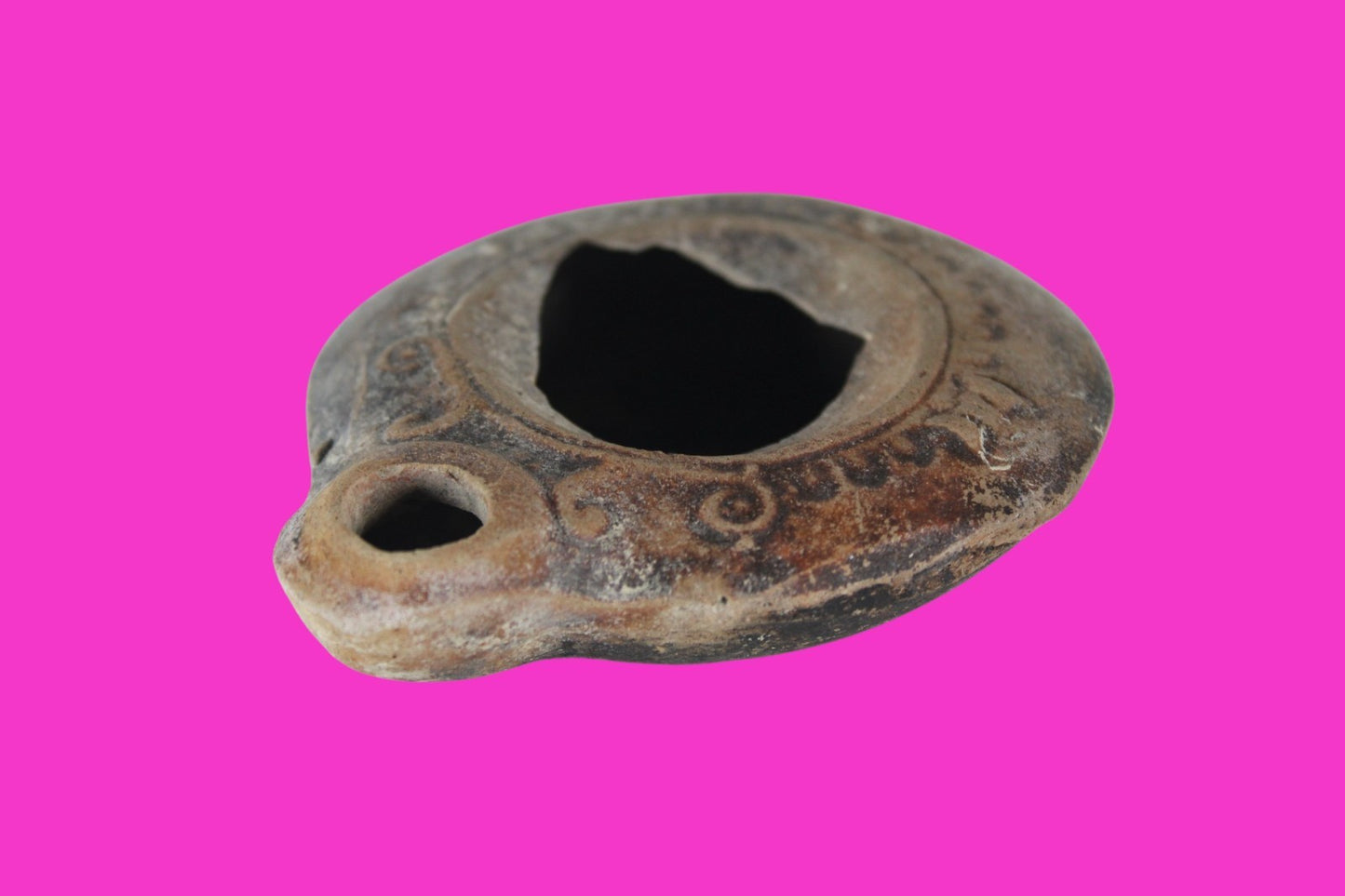 Holy Land Oil Lamp Ancient Artifact Time of Jesus & Apostles 63BC-323AD COA 160