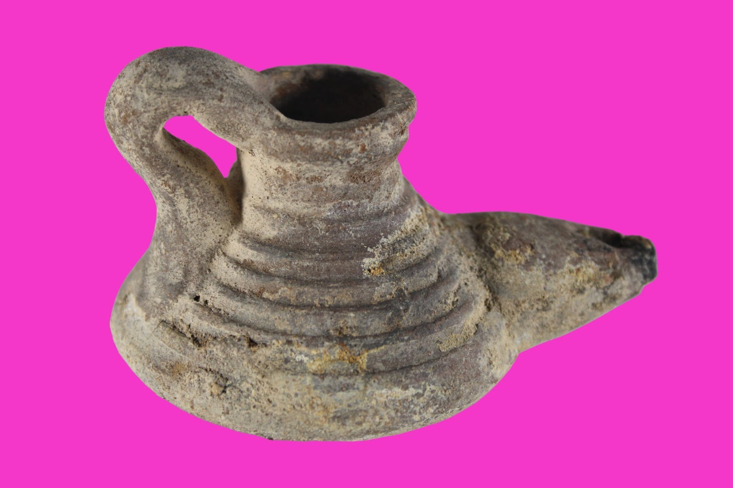 Holy Land Oil Lamp Ancient Artifact Time of the Arab Invasion 660-800 AD COA 240
