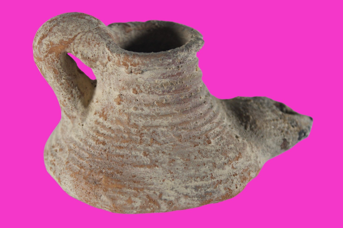 Holy Land Oil Lamp Ancient Artifact Time of the Arab Invasion 660-800 AD COA 236