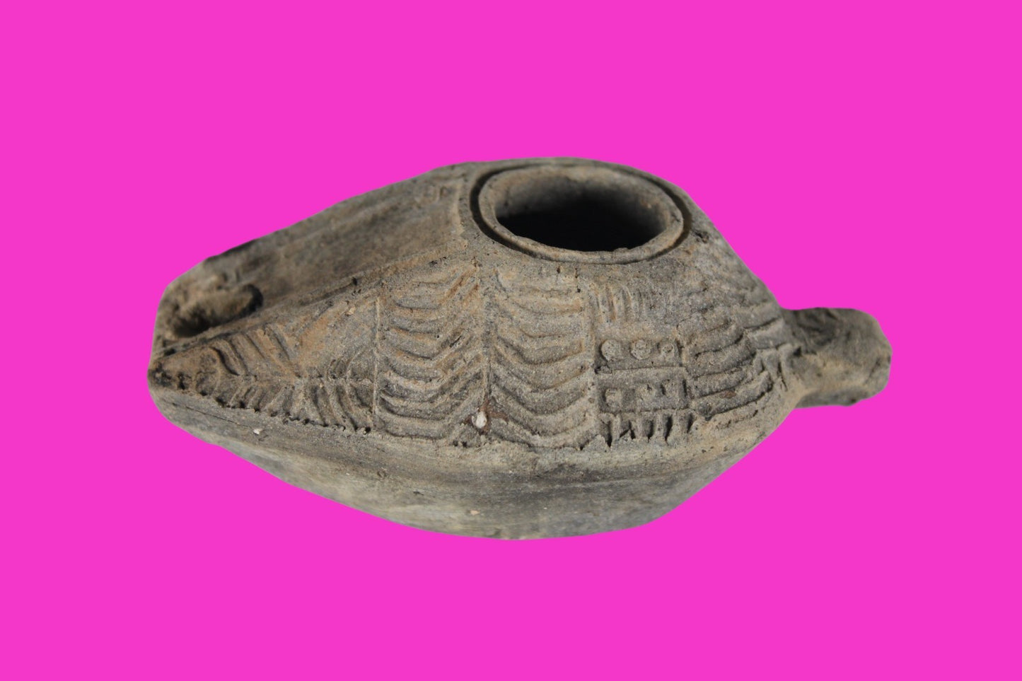 Holy Land Oil Lamp Ancient Artifact Time of the Christians 313-636 AD COA 212