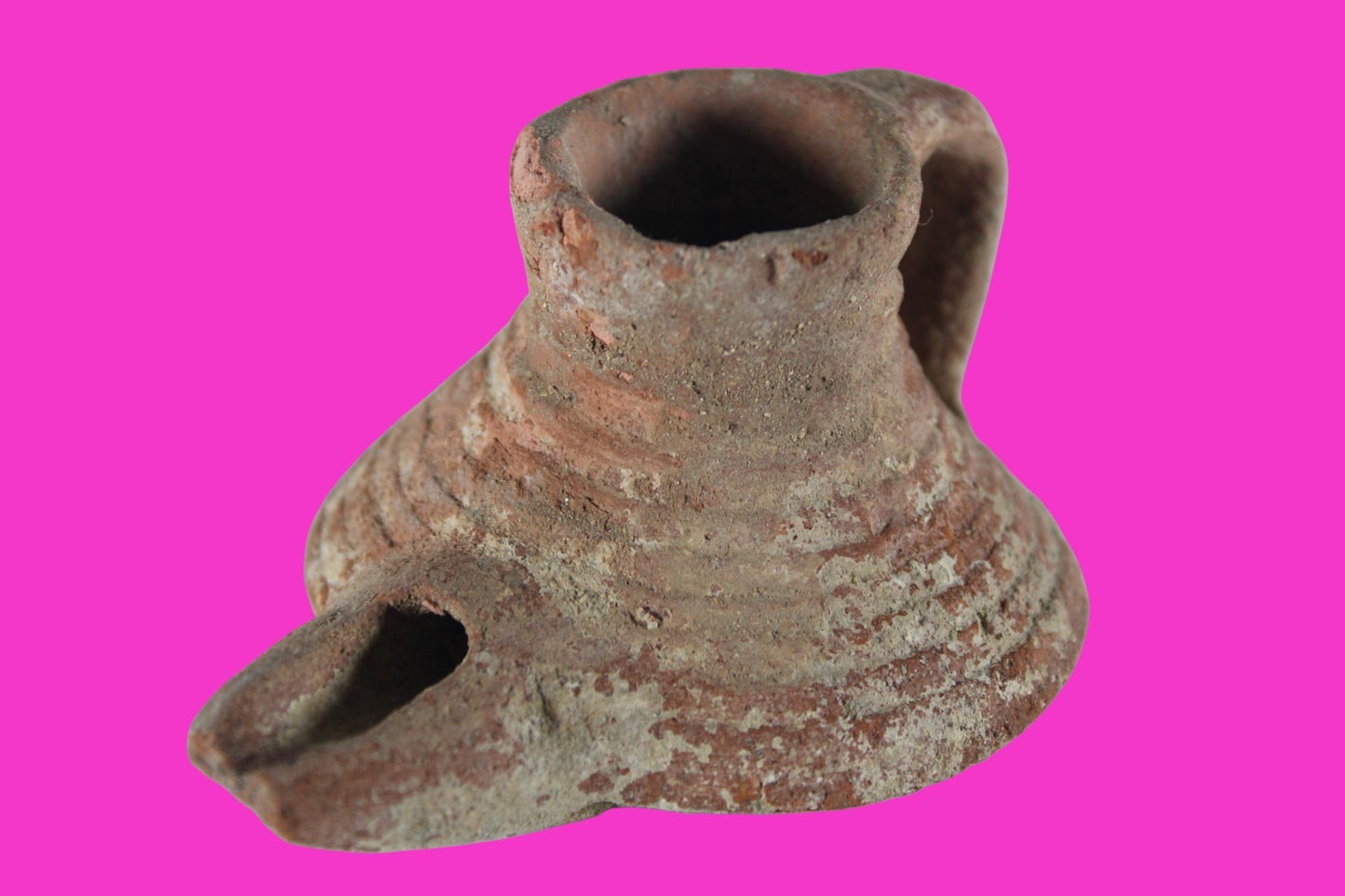 Holy Land Oil Lamp Ancient Artifact Time of the Arab Invasion 660-800 AD COA 237