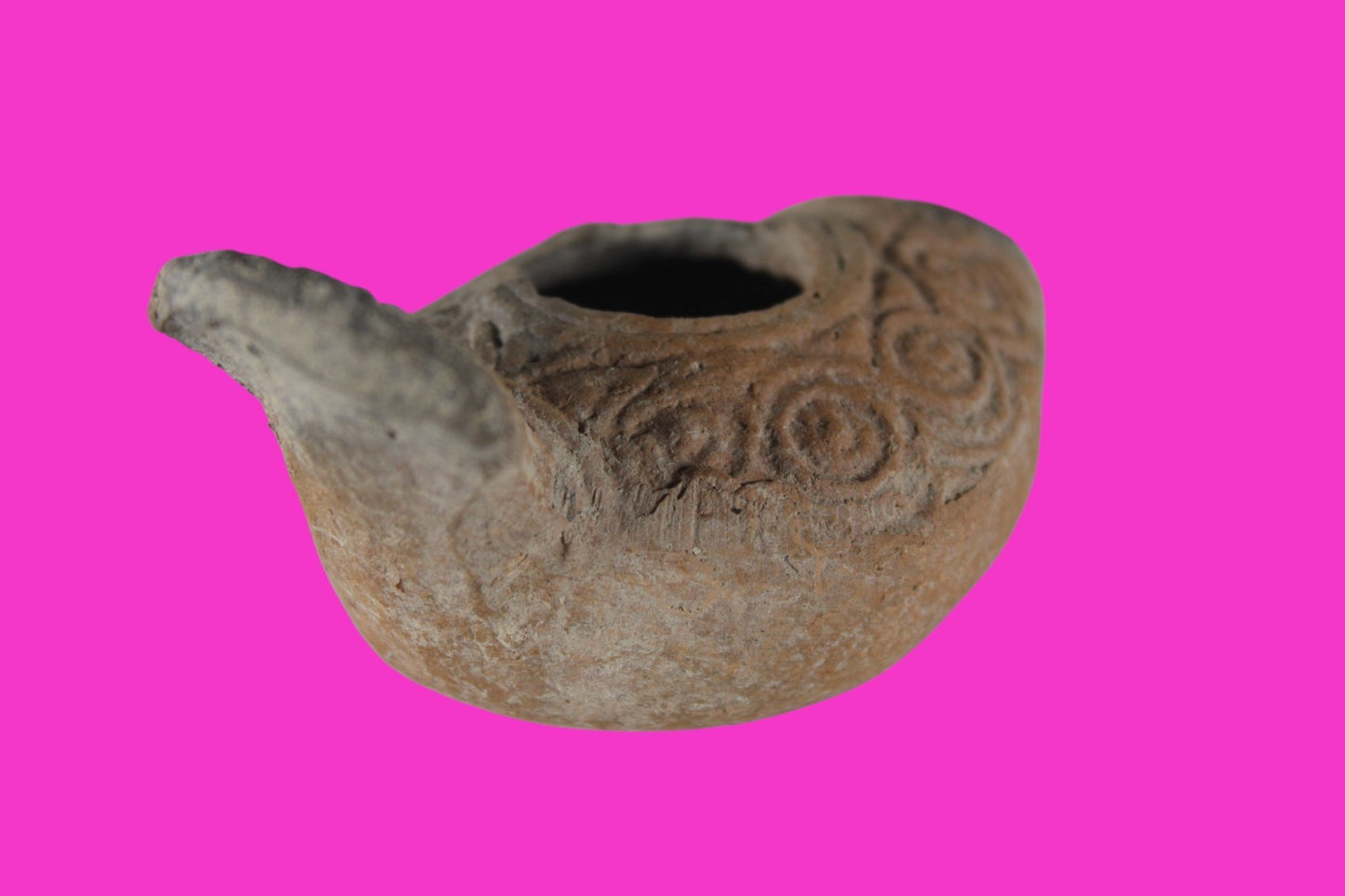 Holy Land Oil Lamp Ancient Artifact Time of the Christians 313-636 AD COA 174