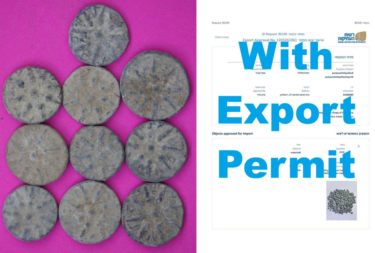 High Quality 10 Widows Mite Coins Holy Land Artifacts Small Leptons COAs Q939
