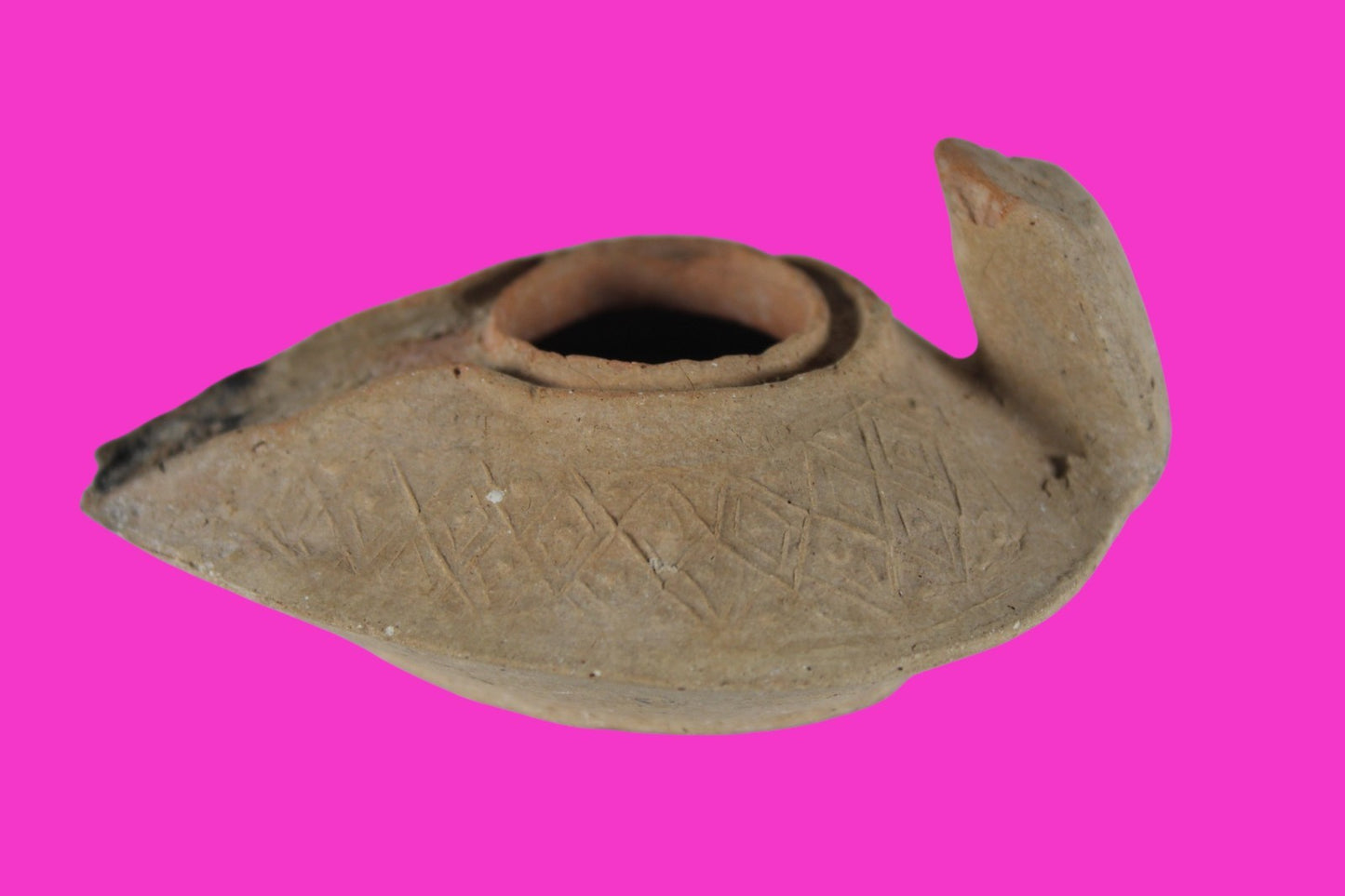 Holy Land Oil Lamp Ancient Artifact Time of the Christians 313-636 AD COA 183