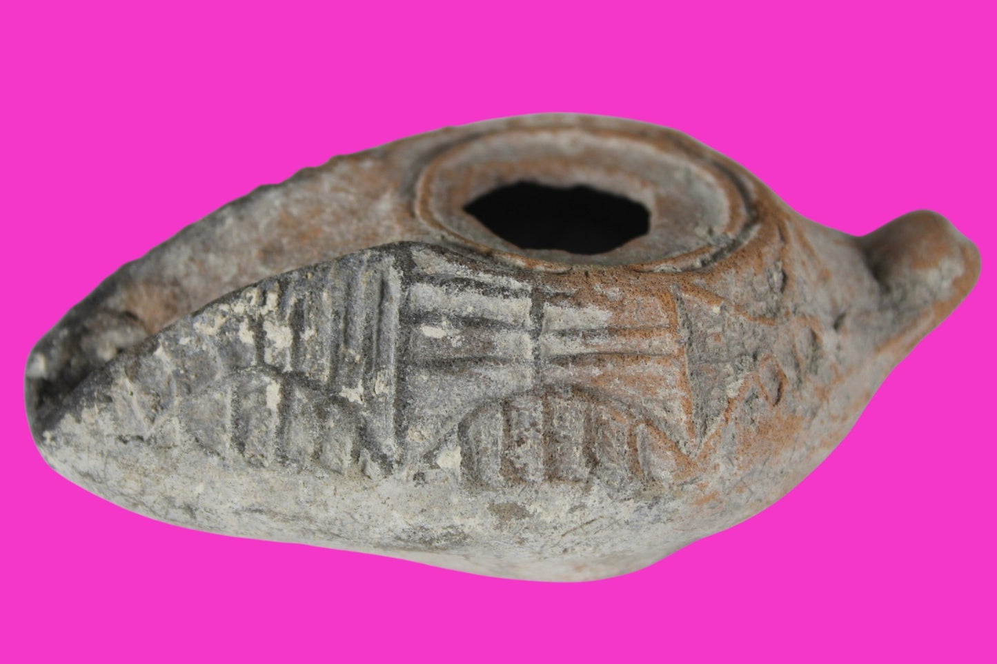 Holy Land Oil Lamp Ancient Artifact Time of the Christians 313-636 AD COA 200