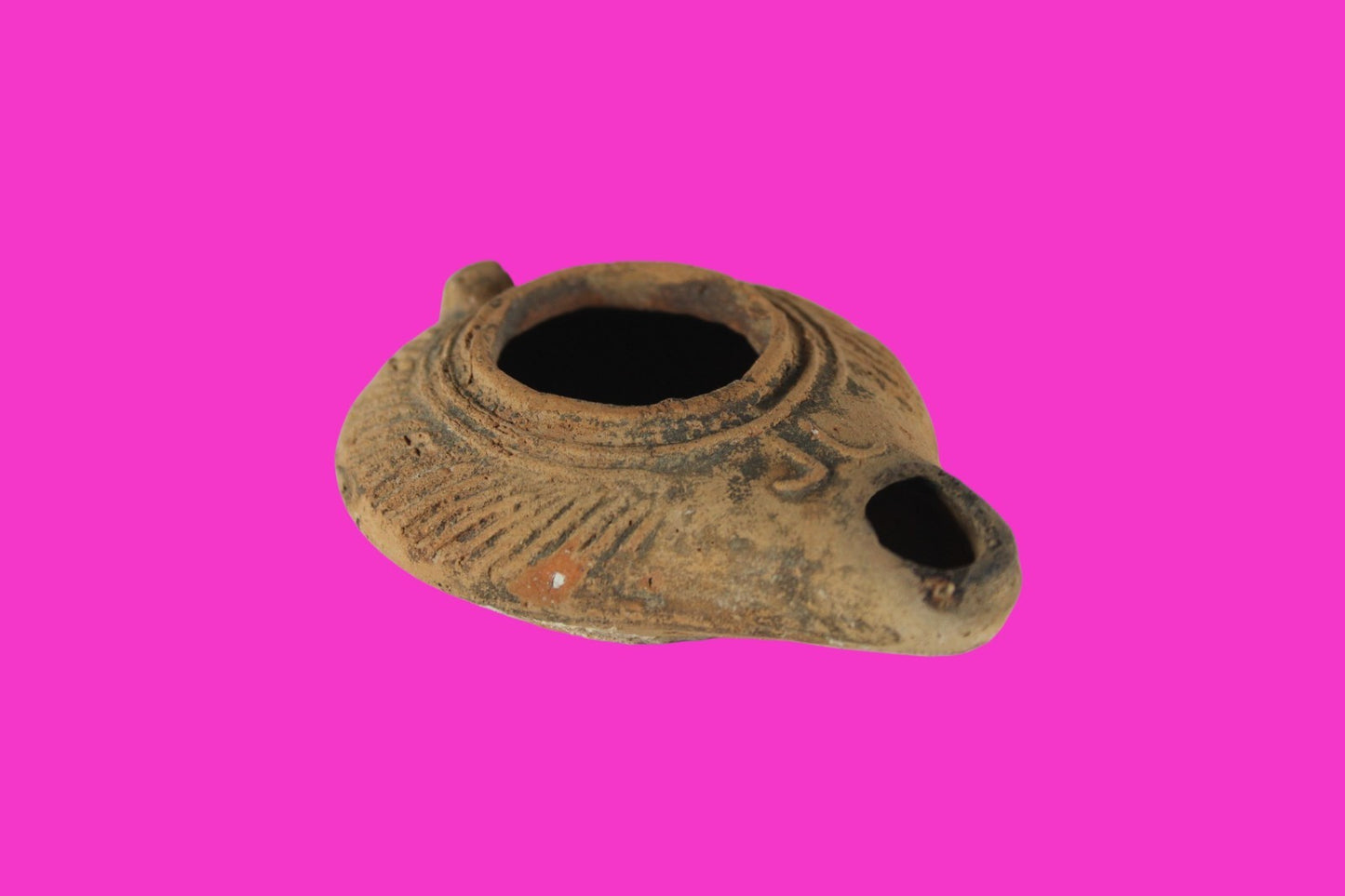 Holy Land Oil Lamp Ancient Artifact Time of Jesus & Apostles 63BC-323AD COA 159