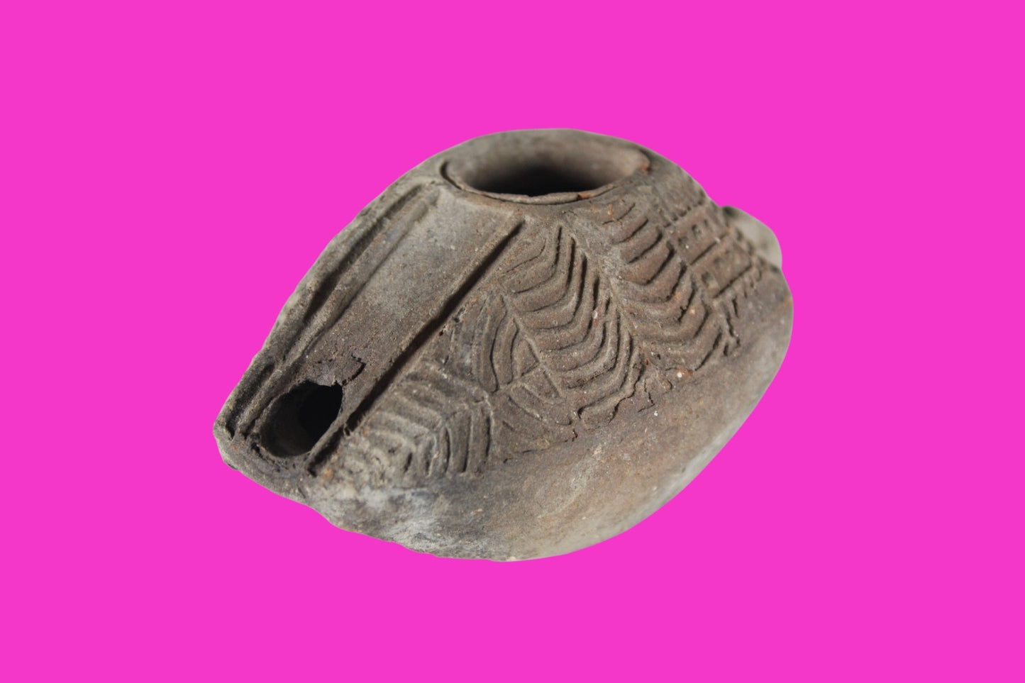 Holy Land Oil Lamp Ancient Artifact Time of the Christians 313-636 AD COA 207