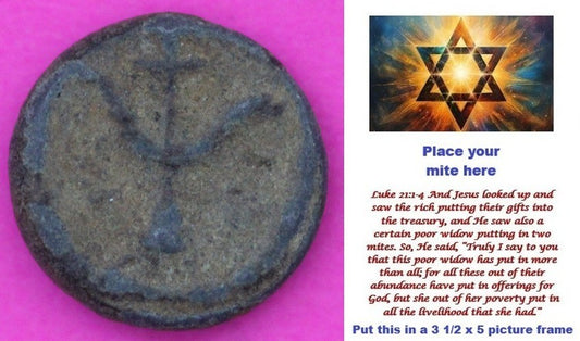Hi Quality Widows Mite Coin Holy Land Artifact Free Display Card Jesus Time B725