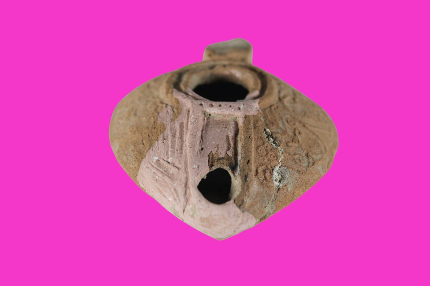 Holy Land Oil Lamp Ancient Artifact Time of the Christians 313-636 AD COA 208