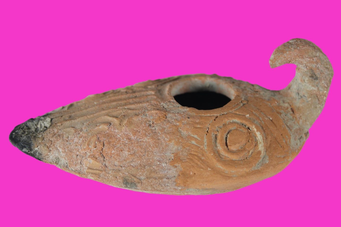 Holy Land Oil Lamp Ancient Artifact Time of the Christians 313-636 AD COA 203
