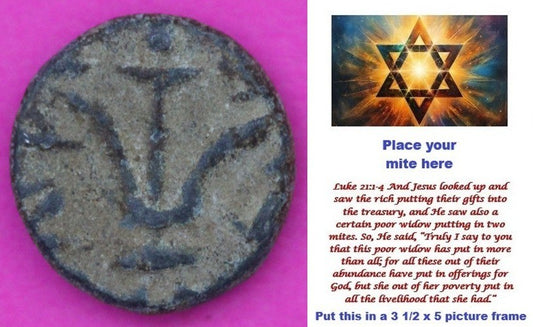 Hi Quality Widows Mite Coin Holy Land Artifact Free Display Card Jesus Time B733