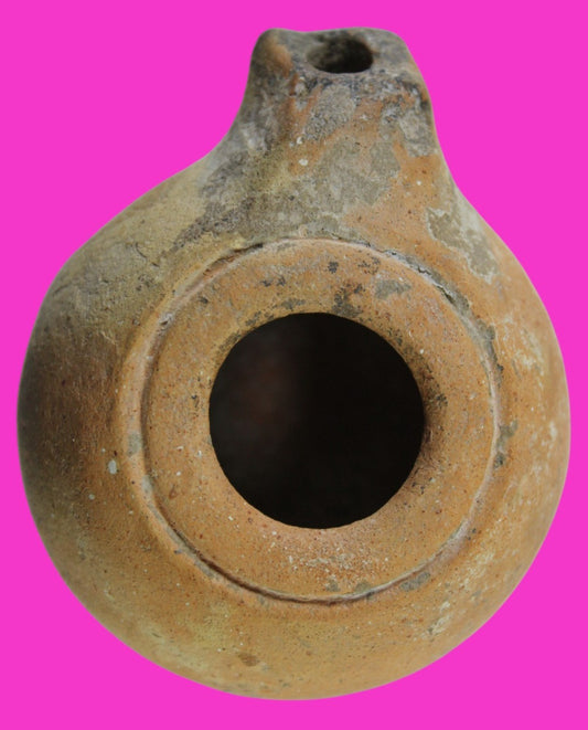 Ancient Holy Land Oil Lamp Artifact Jesus Christ Homeland 100 - 400 AD COA L05