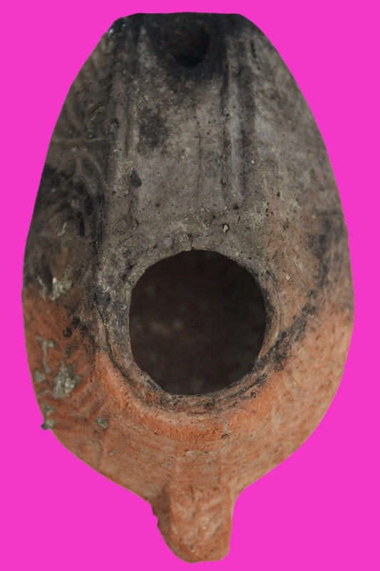 Holy Land Oil Lamp Ancient Artifact Time of the Christians 313-636 AD COA 48