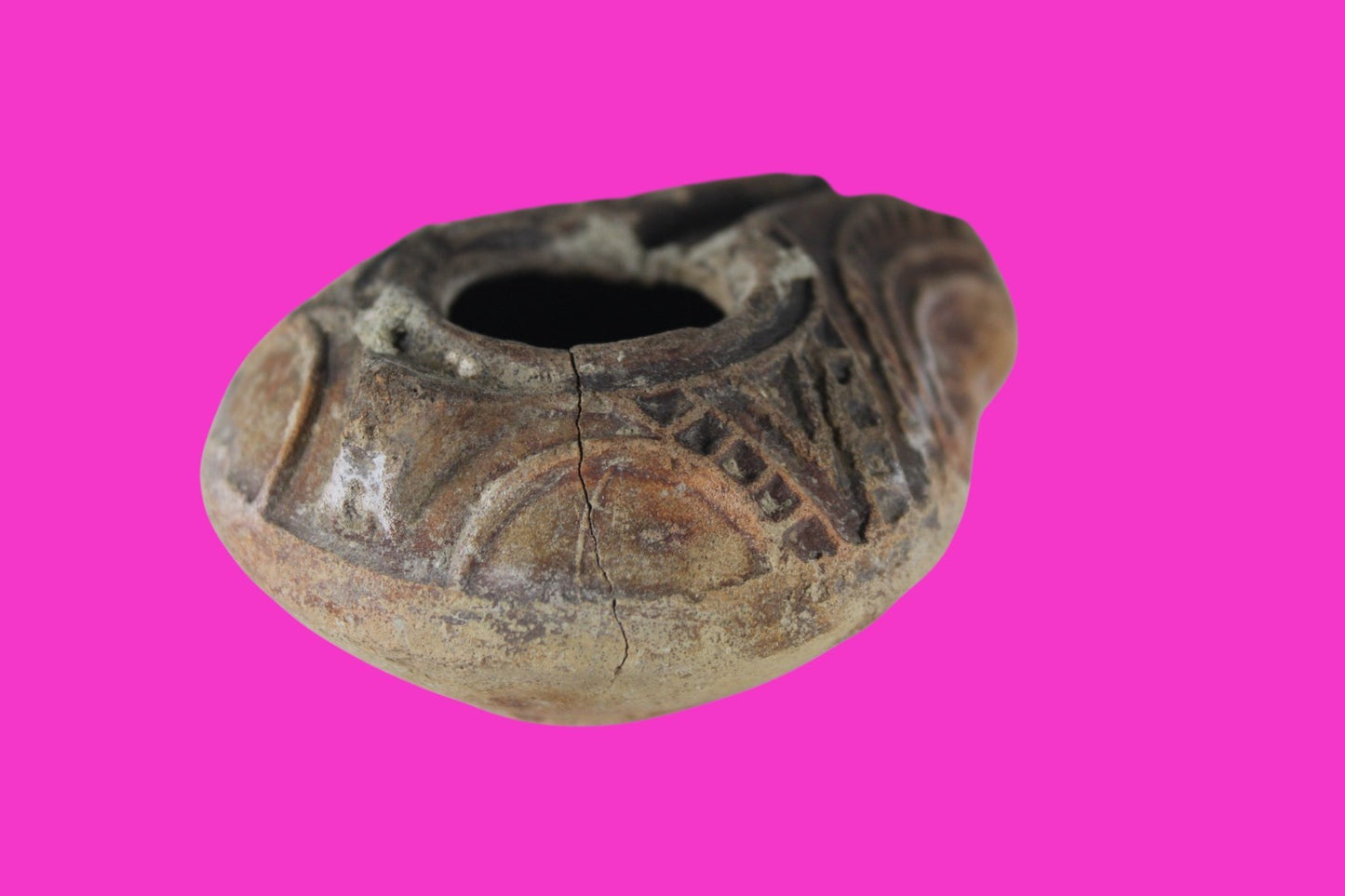 Holy Land Oil Lamp Ancient Artifact Time of the Christians 313-636 AD COA 171