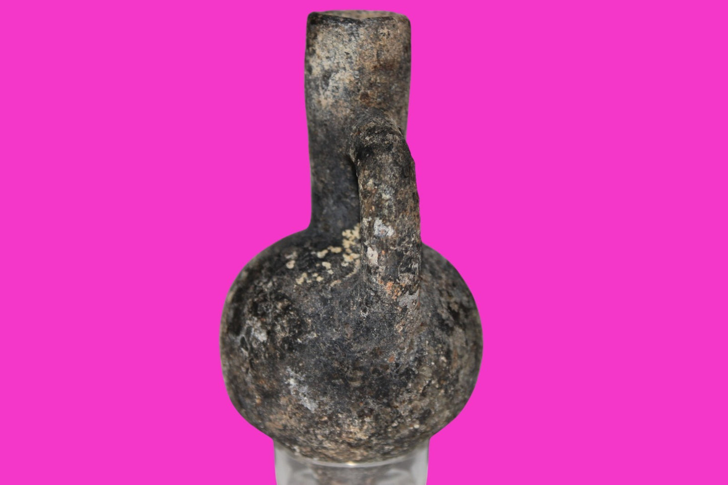 Ancient Holy Land Artifact Time of King David Small Black Jugglet 1000 BC COA 05