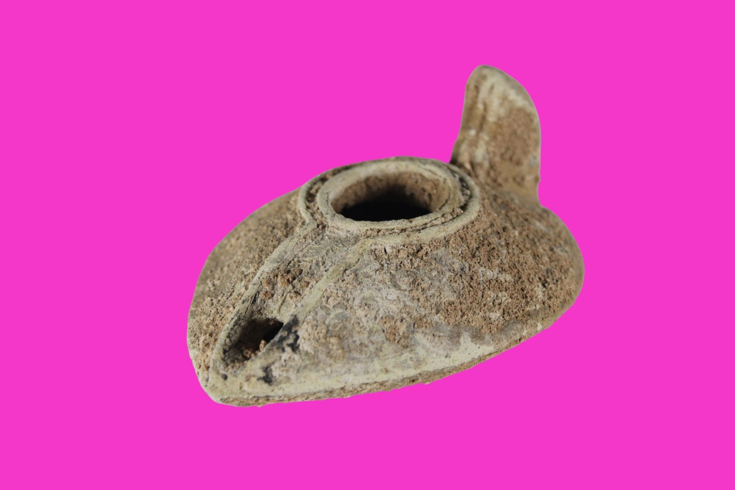 Holy Land Oil Lamp Ancient Artifact Time of the Christians 313-636 AD COA 205