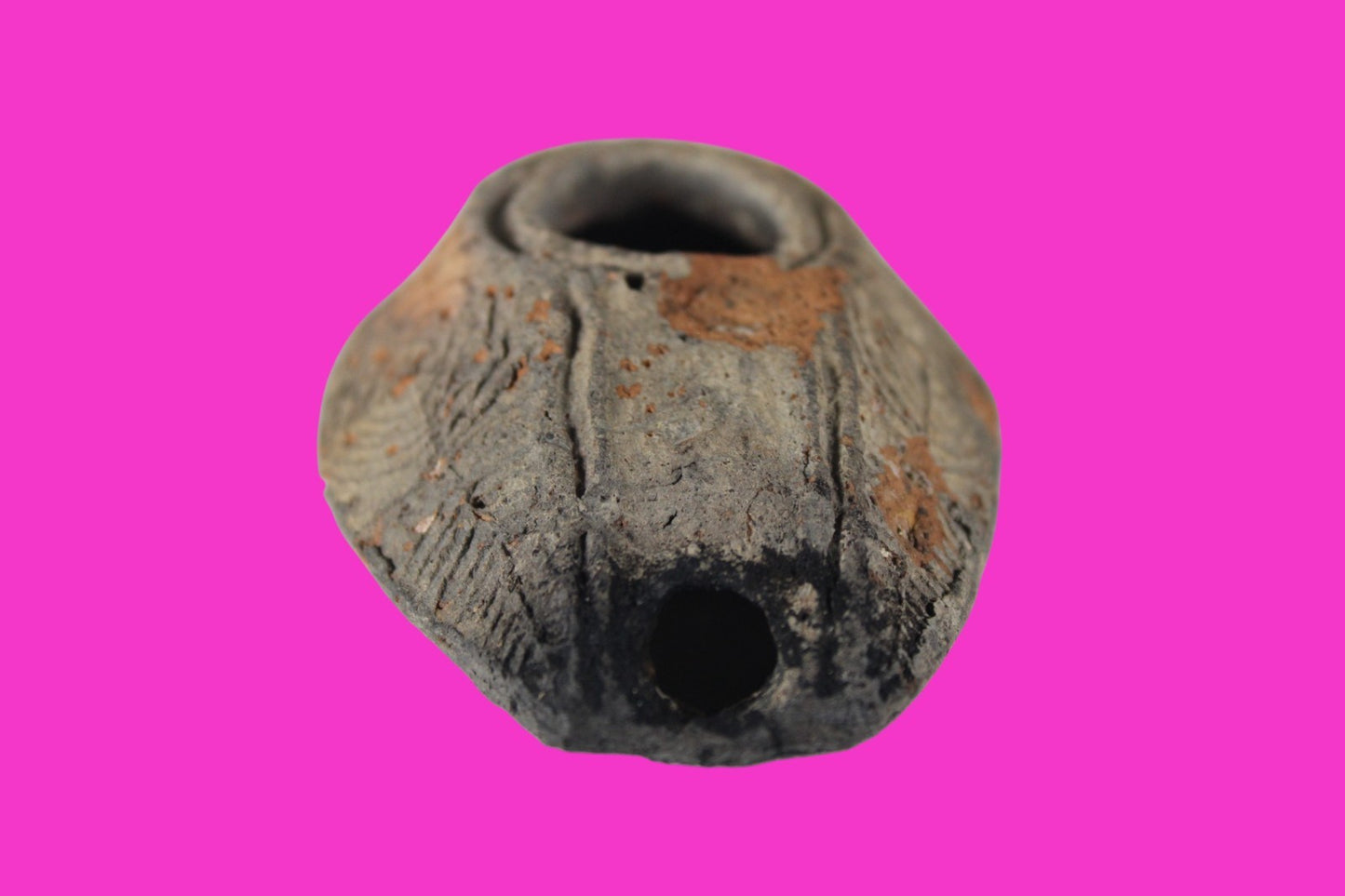 Ancient Holy Land Oil Lamp Artifact 2 Hidden Christian Crosses 300-600AD COA 136