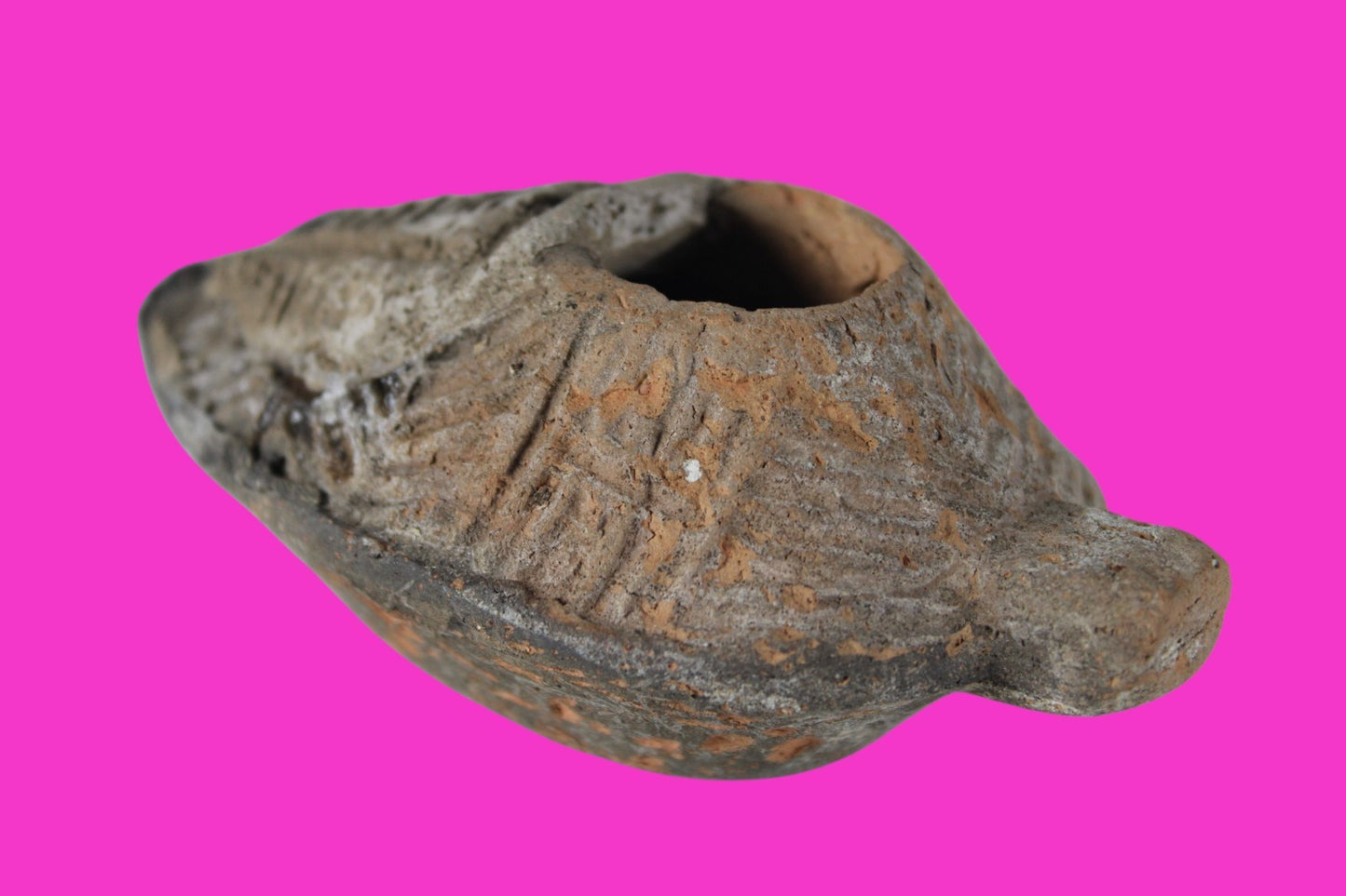 Oil Lamp Holy Land Ancient Artifact Jesus Christ Home Israel 300-600 AD COA 124