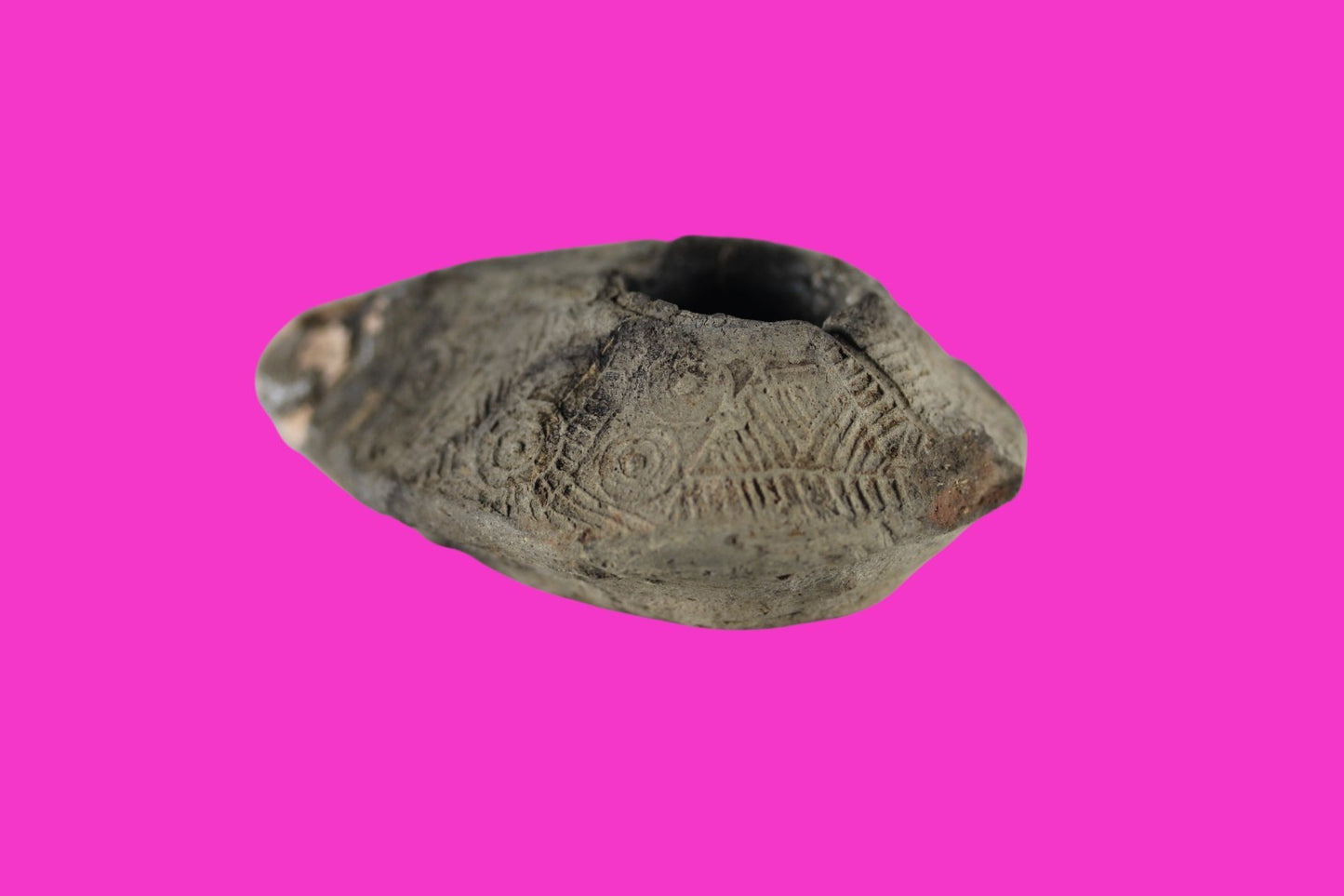 Time of the Christians Oil Lamp Ancient Holy Land Artifact 313-636 AD COA 18